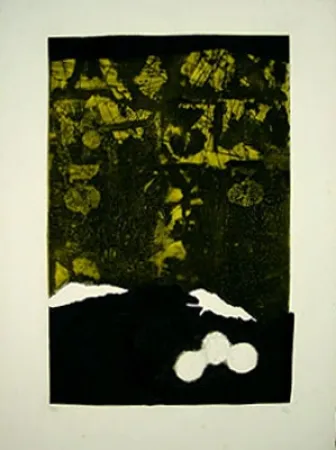 Radierung Clavé - BLEU ET NOIR