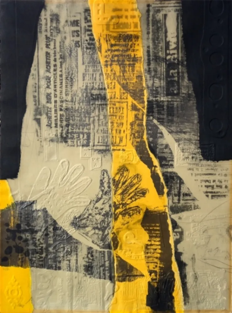 Radierung Clavé - Composición con Amarillo