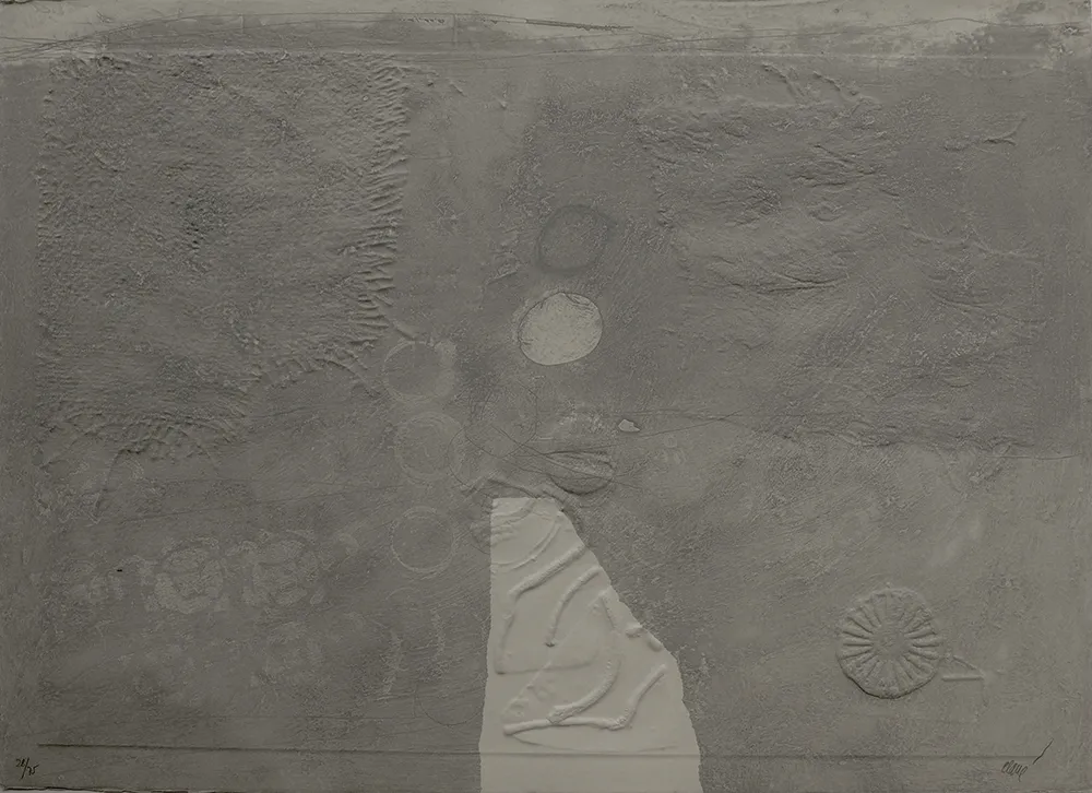 Stich Clavé - Gaufrages sur fond bleu