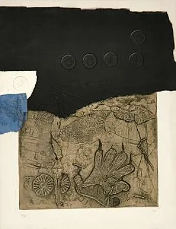 Aquatinta Clavé - La tache bleu