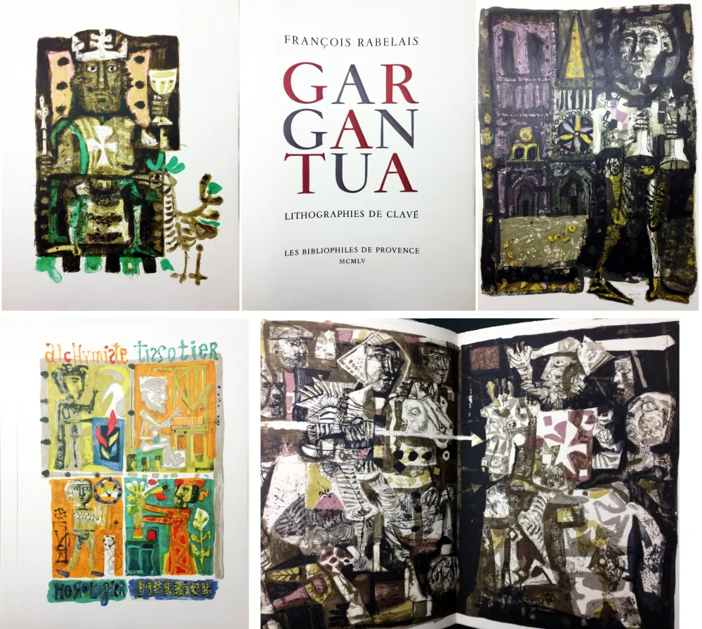 Illustriertes Buch Clavé - Rabelais. GARGANTUA. 61 lithographies originales de Clavé (1955)
