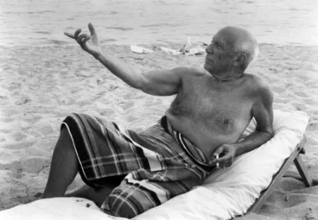Fotografie Clergue - Picasso En La playa