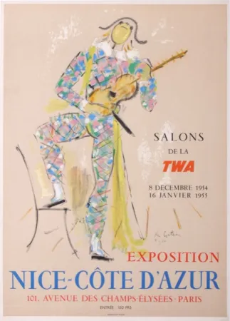 Lithographie Cocteau - Exposition Nice - Côte d'Azur Salons de la TWA, 