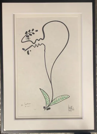 Lithographie Cocteau - La fleur