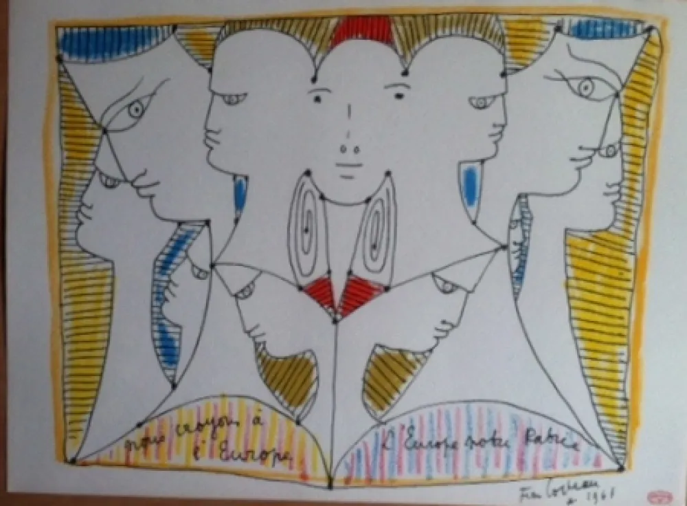 Lithographie Cocteau - Nous croyons en L'Europe