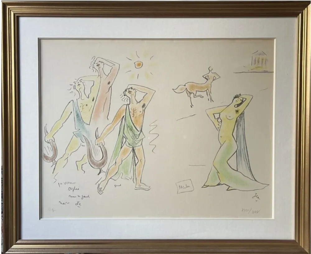 Lithographie Cocteau - Orphée et Eurydice