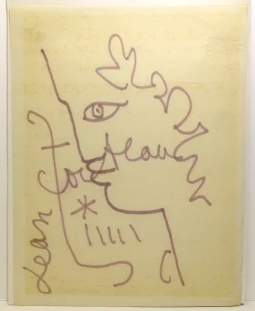 Keine Technische Cocteau - Profil d'Ephèbe. Dessin