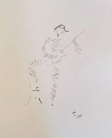 Lithographie Cocteau - Sous le manteau de feu