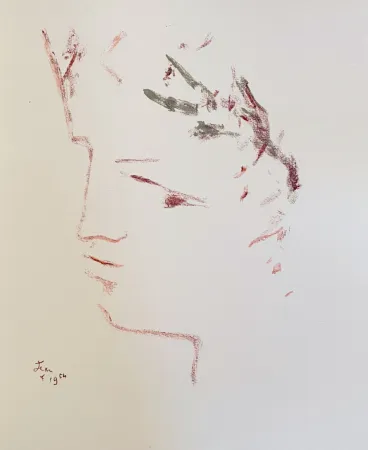 Lithographie Cocteau - Sous le manteau de feu