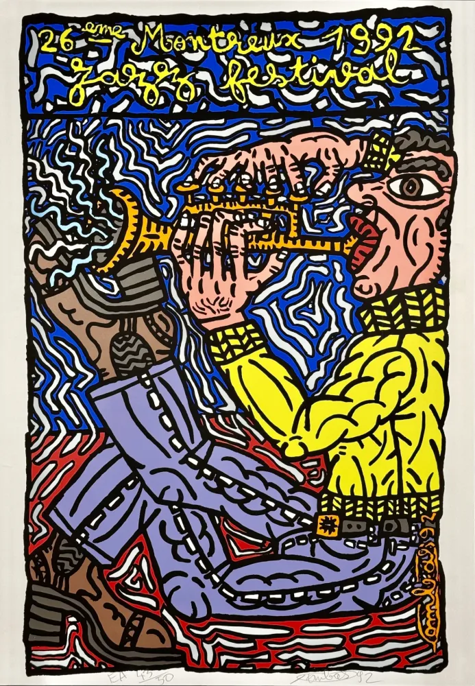 Siebdruck Combas - 26ème Festival de Montreux, 1992 – Signée à la main