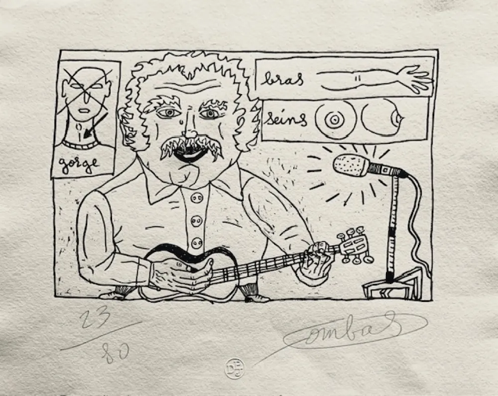 Holzschnitt Combas - Gorge bras seins