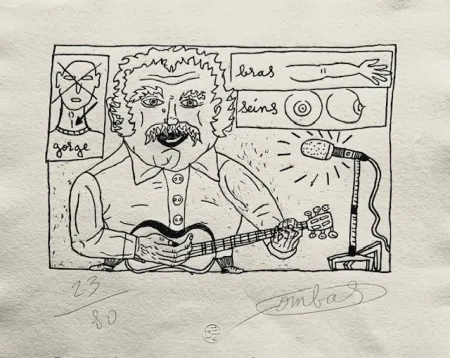 Holzschnitt Combas - Gorge bras seins