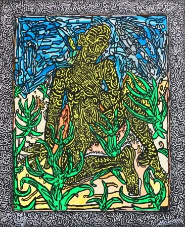 Siebdruck Combas - Homme jaune