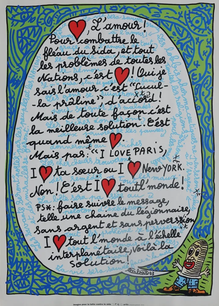 Siebdruck Combas - L'amour