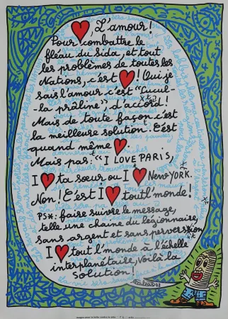 Siebdruck Combas - L'amour