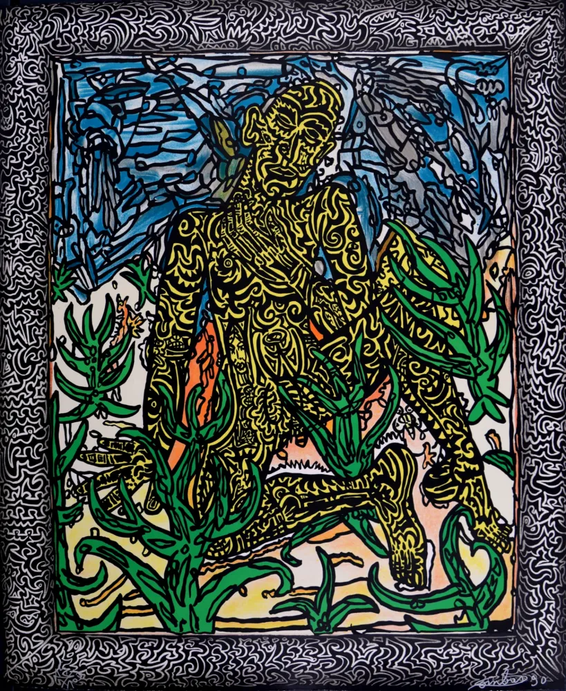 Siebdruck Combas - L'Homme jaune, 1990