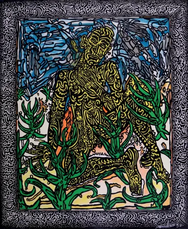 Siebdruck Combas - L'Homme jaune, 1990