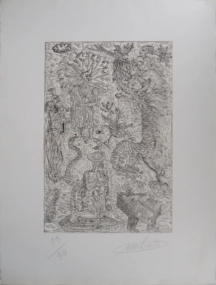 Stich Combas - Vital : Scène fantastique au dragon