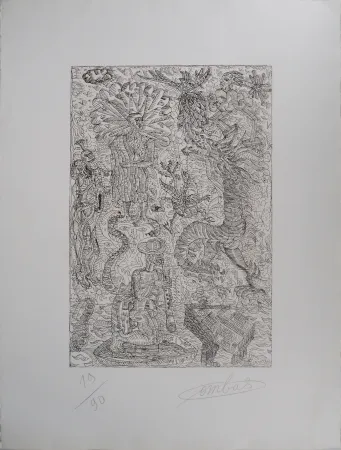 Stich Combas - Vital : Scène fantastique au dragon