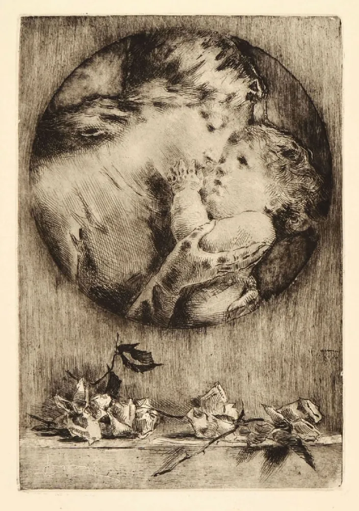 Radierung Conconi - AMOR MATERNO