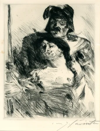 Kaltnadelradierung Corinth - Der Sieger