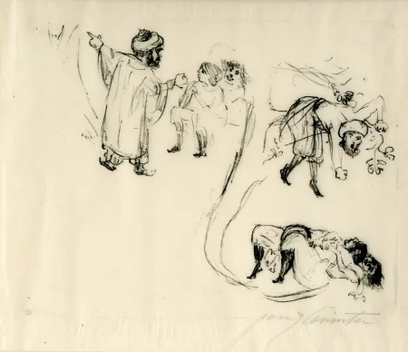 Lithographie Corinth - Illustration zu 1001 Nacht