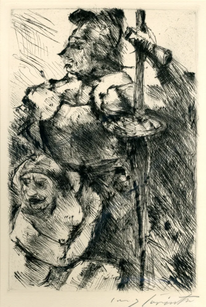 Radierung Corinth - Im Schutz der Waffen