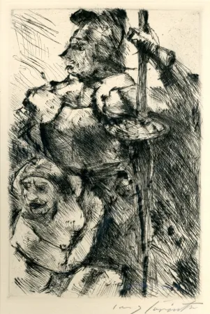 Radierung Corinth - Im Schutz der Waffen