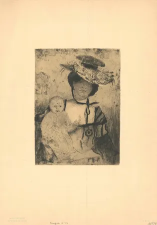 Stich Corinth - Mutter und Kind