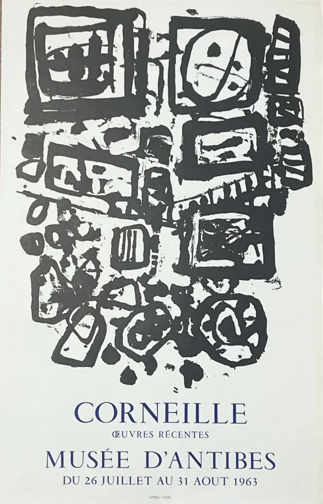 Lithographie Corneille - Affiche lithographique Musée d'Antibes (Musée Picasso) 1963