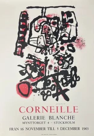 Keine Technische Corneille - Affiche lithographique signée, galerie Blanche, 1963