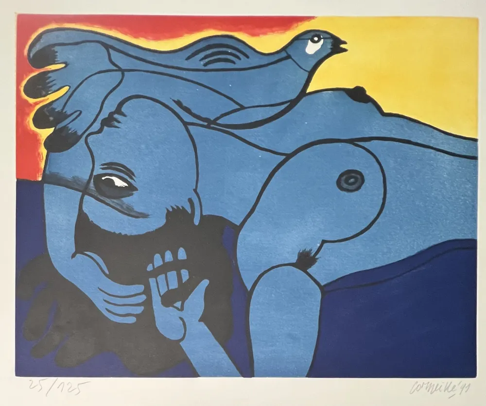 Radierung Und Aquatinta Corneille - Eau-forte / Aquatinte, Femme et Oiseau, 1991