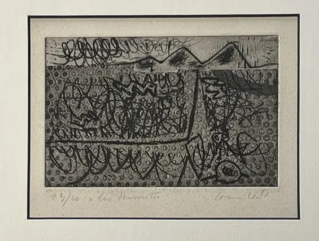 Radierung Corneille - Eau-forte encadrée Les termites 1953 Numéro 3/20