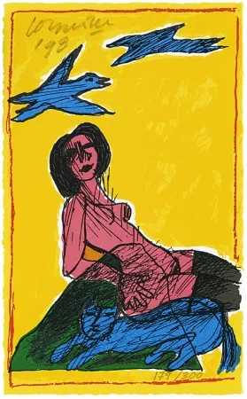 Siebdruck Corneille - Elle attend