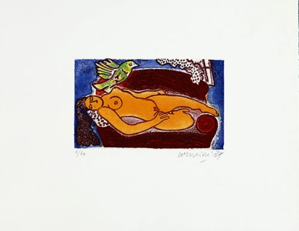 Stich Corneille - Femme au divan rouge