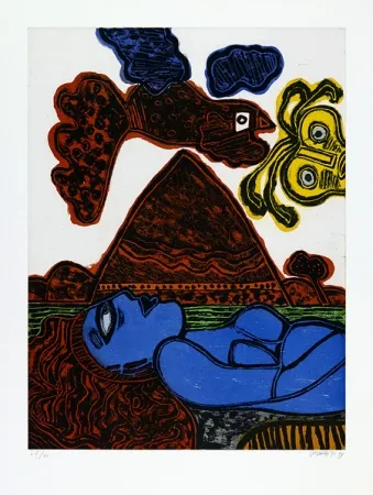 Aquatinta Corneille - Hoggar en fête. 