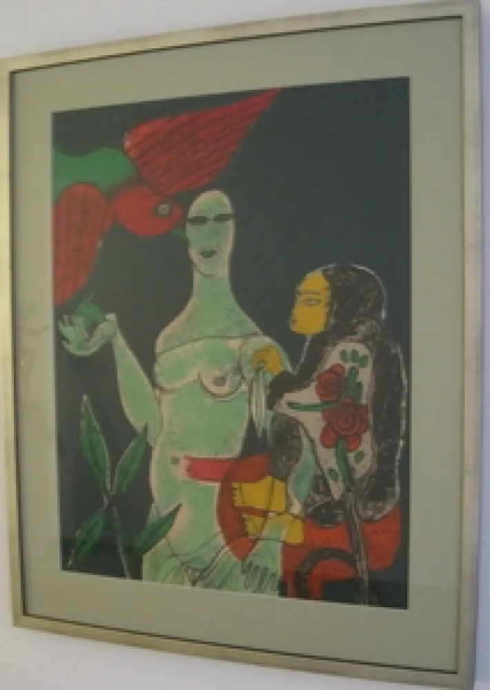 Lithographie Corneille - Homage a Eric Satie