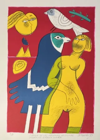 Lithographie Corneille - Hommage à Federico Garcia Lorca, 1989