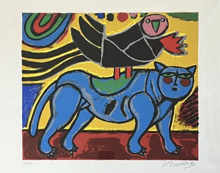 Siebdruck Corneille - Le chat bleu - Petite musique du printemps, 1996