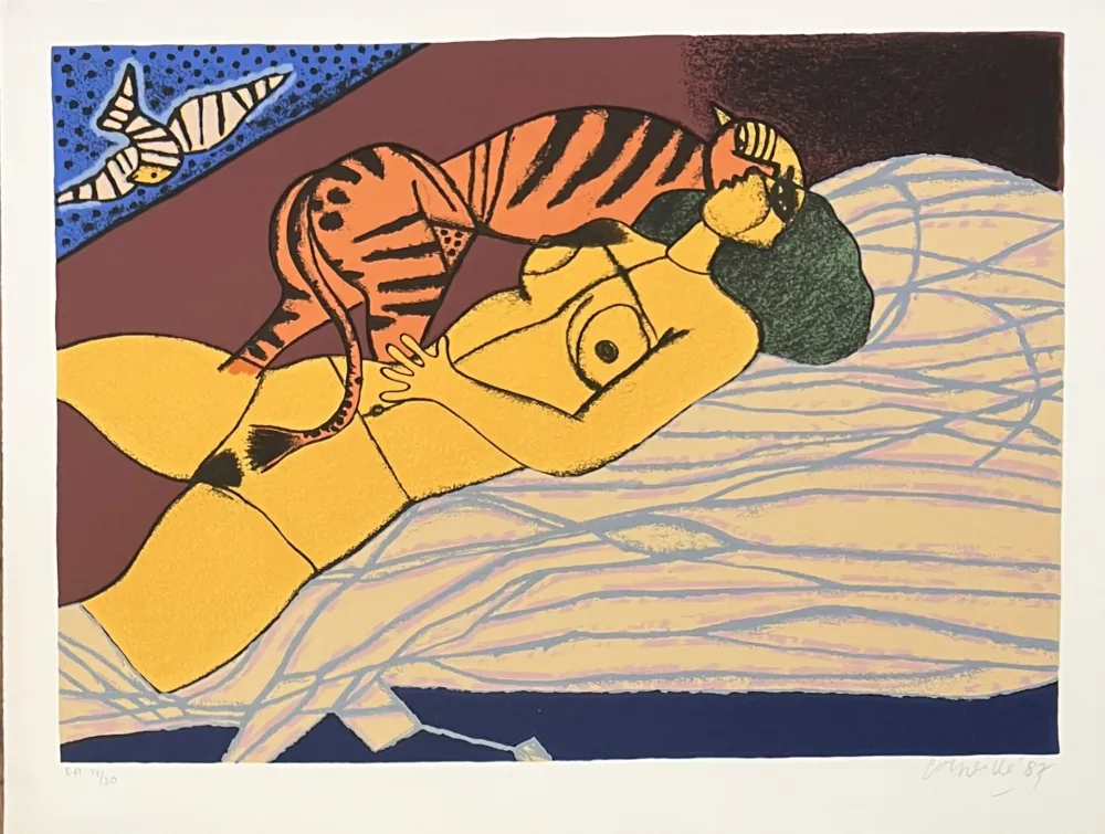 Siebdruck Corneille - Le Tigre amoureux 1987, E/A