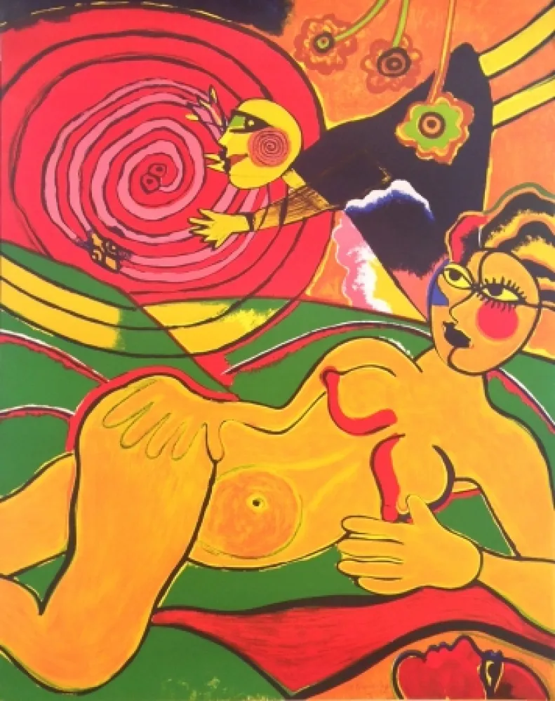 Siebdruck Corneille - L'enchantement du soleil serpent