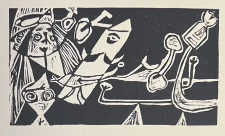 Linolschnitt Corneille - Linogravure Cobra La Belle d'une journée 1949
