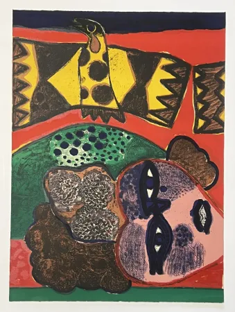 Lithographie Corneille - Lithographie ancienne La belle de jadis, 1972