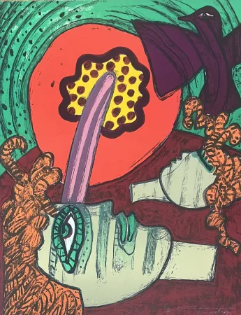 Lithographie Corneille - Lithographie Femmes dans un jardin E/A 1977