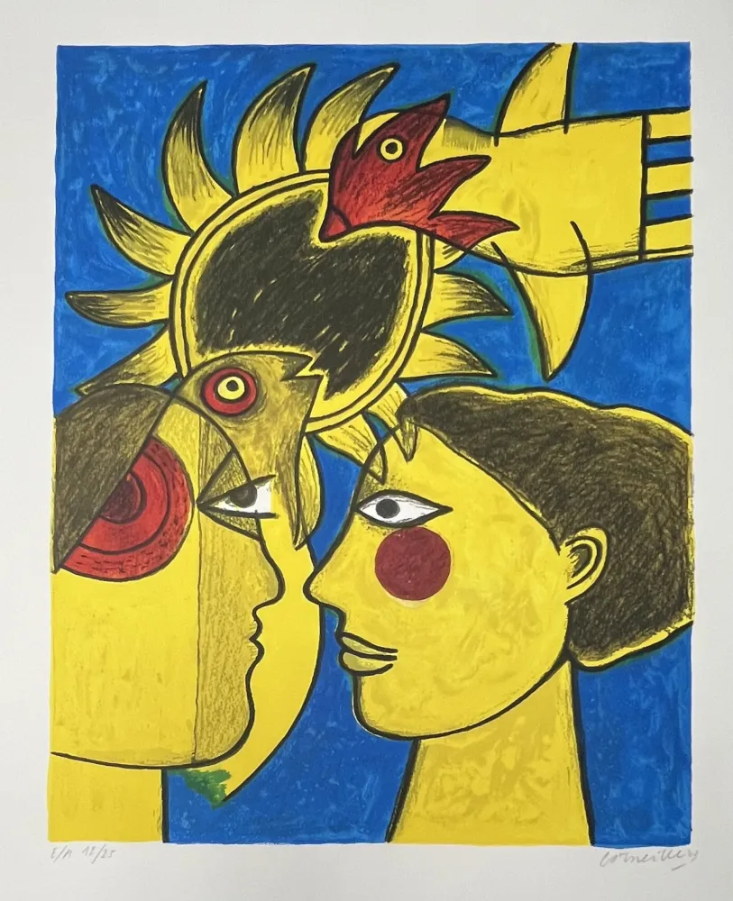 Lithographie Corneille - Lithographie Idylle, 2003