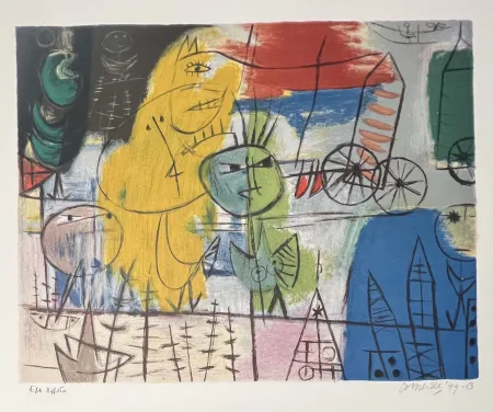 Lithographie Corneille - Lithographie La rue Cobra, 1949 - 2003