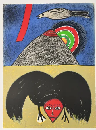 Lithographie Corneille - Lithographie  Le corbeau - Hommage à Edgar Allan Poe