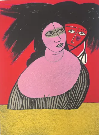 Lithographie Corneille - Lithographie The Raven 1991 E/A - Le corbeau - Hommage à Edgar Allan Poe