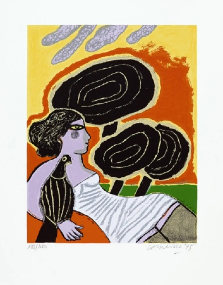 Siebdruck Corneille - L'oiseau attentif