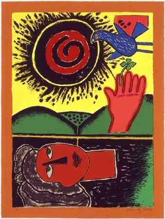 Siebdruck Corneille - Soleil cou coupé III